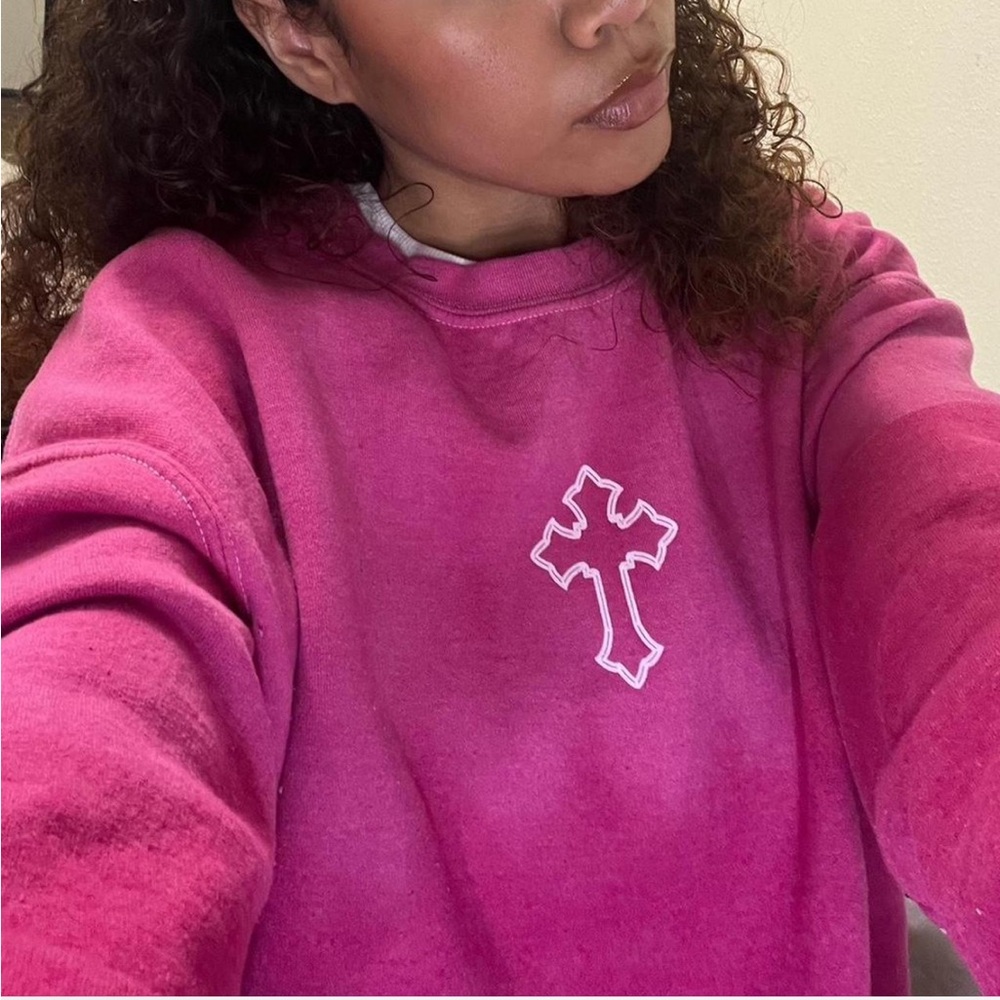Fashion Nova Fuchsia Cross Detail Sweater